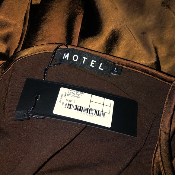 Motel Rocks Satin Brown Slip Dress - Picture 4 of 4